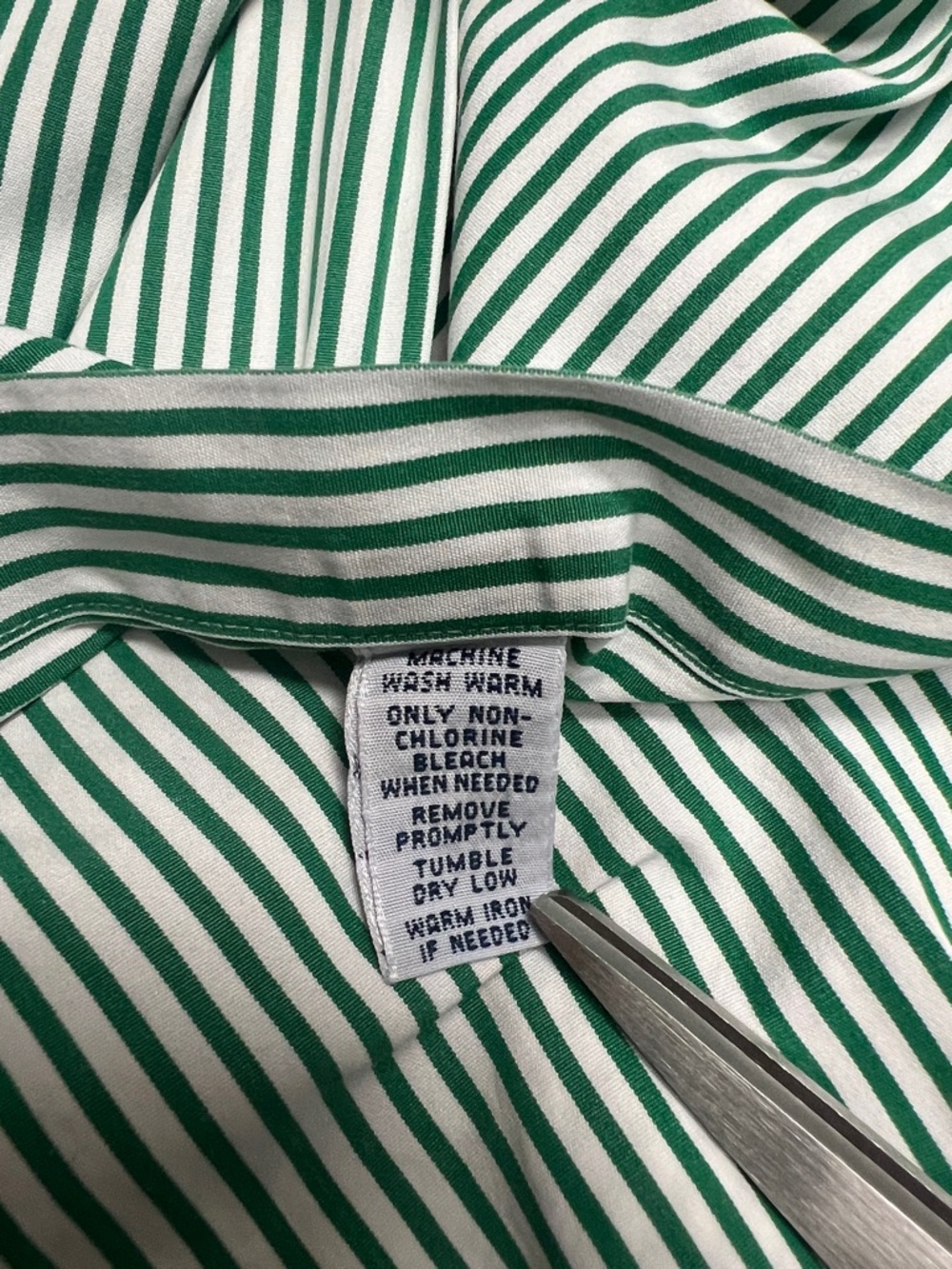 Ralph Lauren Blue Label Green White Vertical Striped Button-Down Shirt Size L - Picture 5 of 11